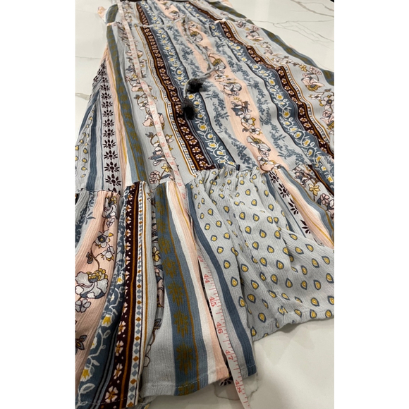 Fig Clothing Boho Cottagecore Prairie Floral Crochet Patchwork Maxi Dress XS - Picture 16 of 16